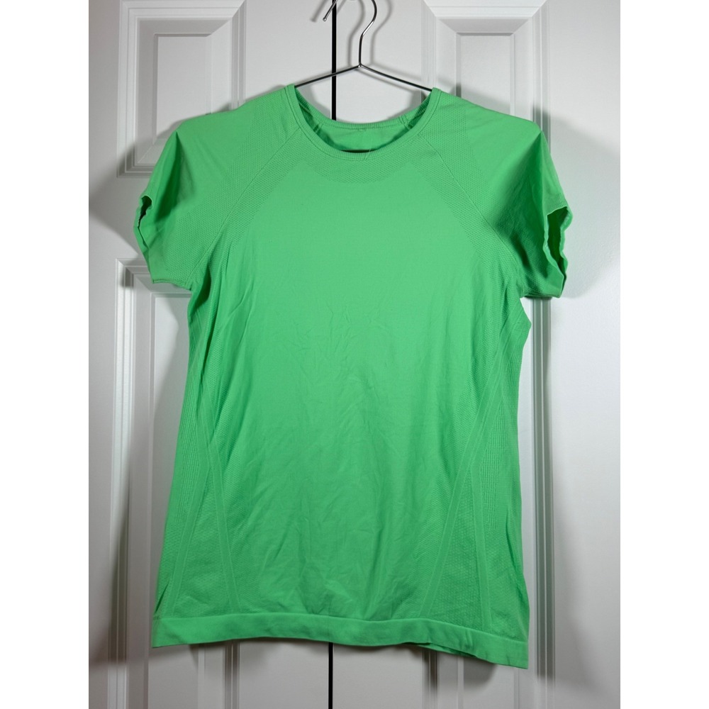 Athleta Momentum Seamless Short Sleeve Training Tee Green Women L